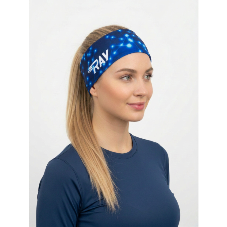 Повязка летняя облегчённая (UNI) принт RAY синий, синий, без снежинки фото 2