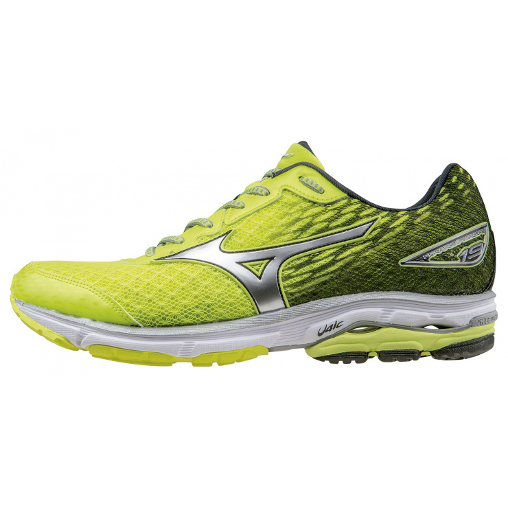 Кроссовки MIZUNO WAVE RIDER 19 желтый/серебряный/т.серый фото 1