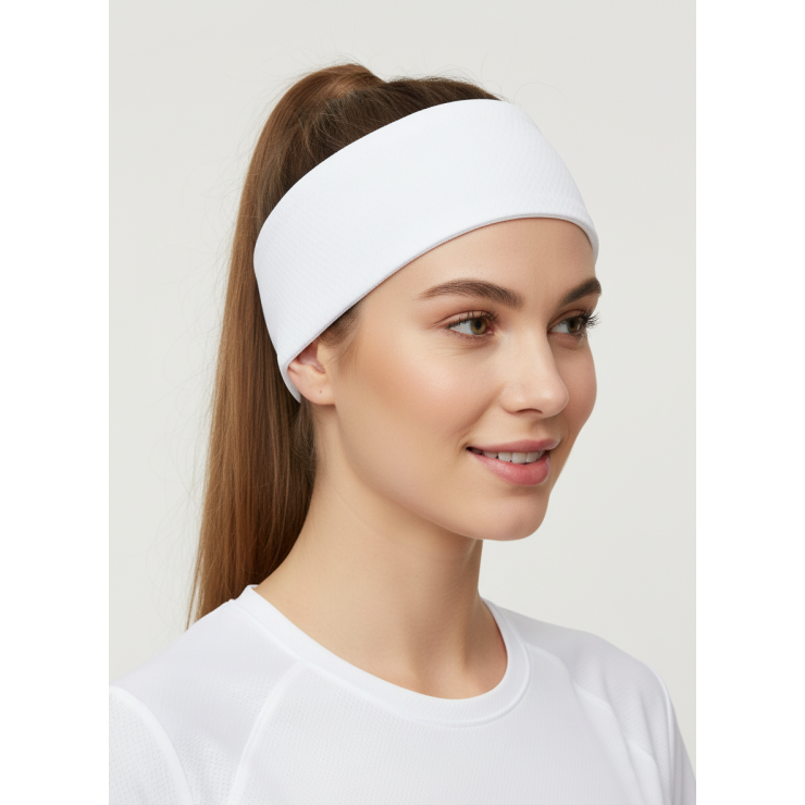 Повязка летняя облегчённая (UNI) белый с/о лого фото 2