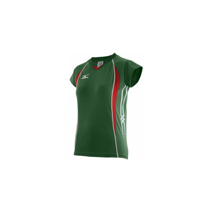 Футболка MIZUNO Premium Women's Cap Sleeve зеленый/красный/белый фото 1