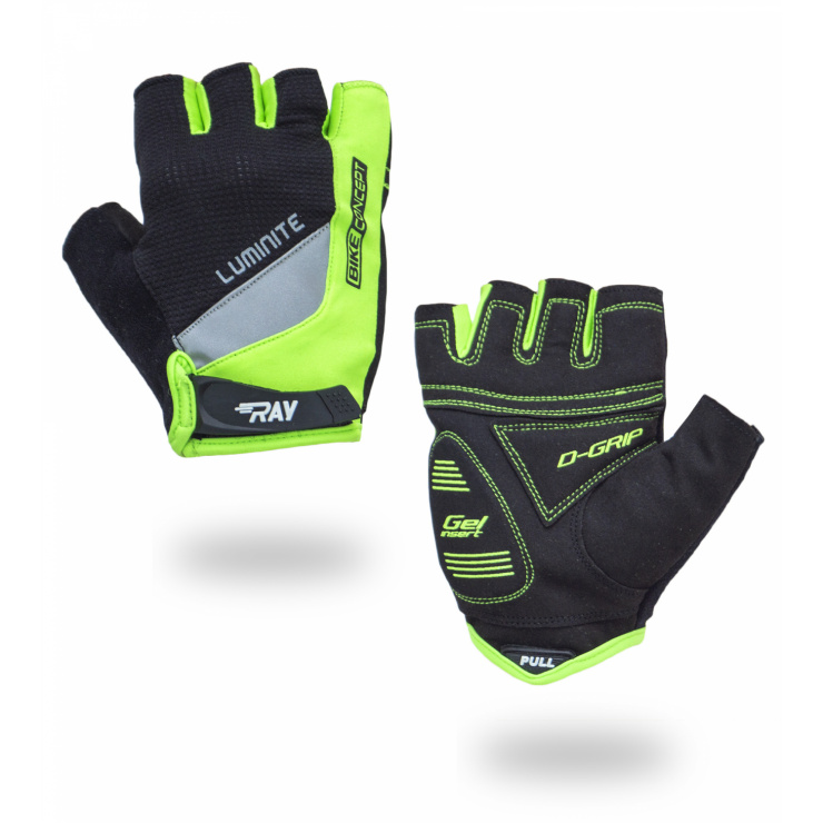 Велосипедные перчатки с короткими пальцами черный/зеленый фото 1