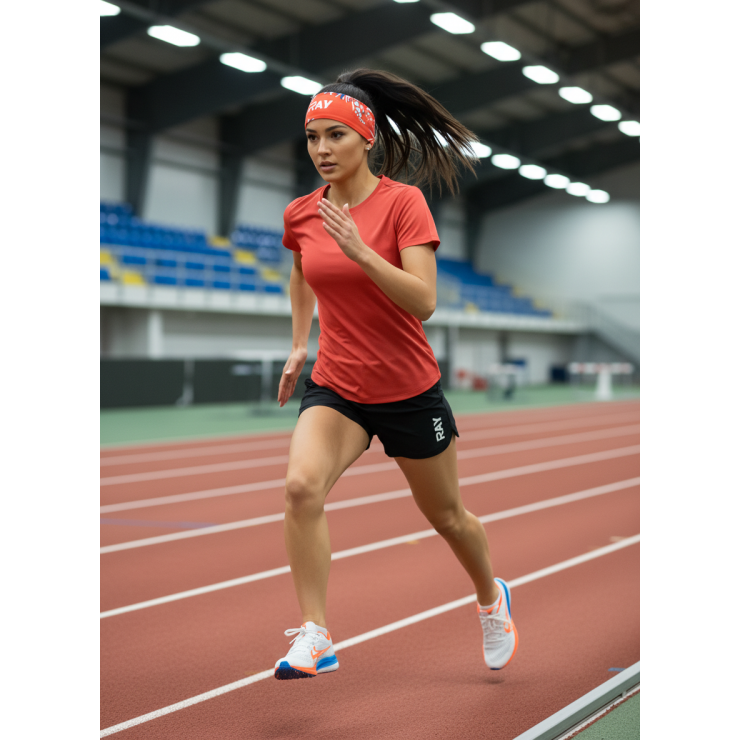 Повязка летняя облегчённая (UNI) принт Team Ray woman, красный фото 4