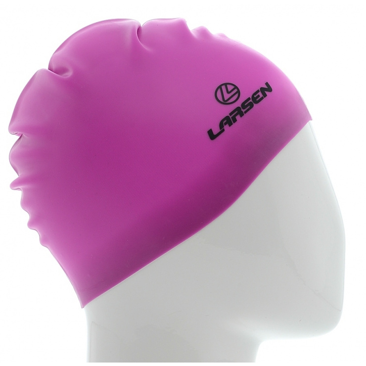 Шапочка плавательная (силикон) Larsen LS78, розовый неон фото 1