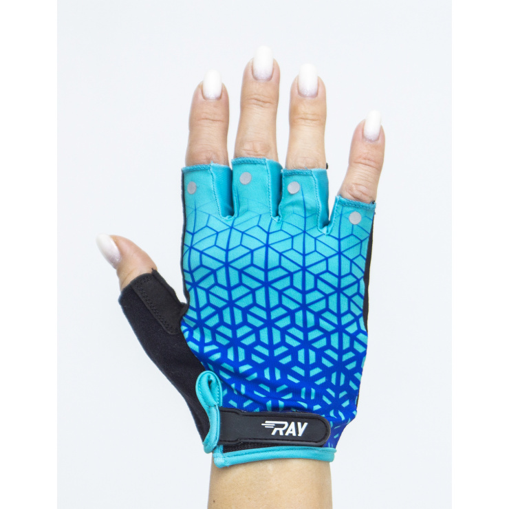 Велосипедные перчатки с короткими пальцами черный/синий фото 2