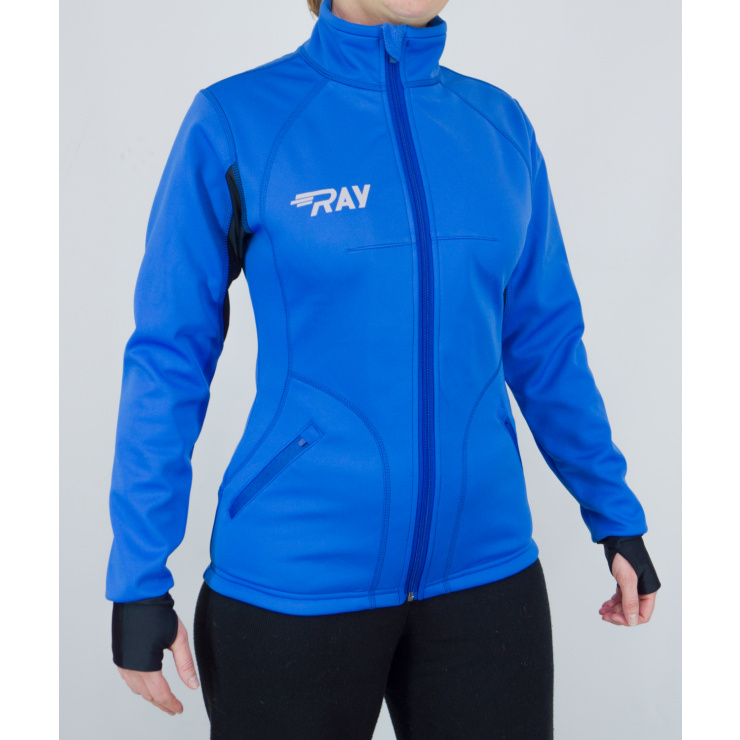 Куртка разминочная RAY WS модель STAR (Woman) синий/черный синяя молния фото 8