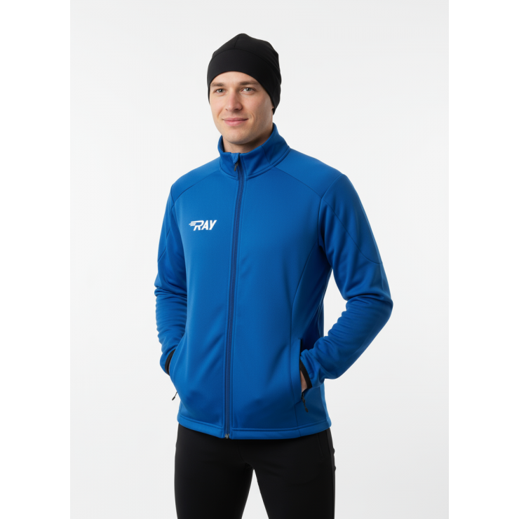 Куртка разминочная RAY WS модель RACE (UNI) синий/синий, молния синий фото 1
