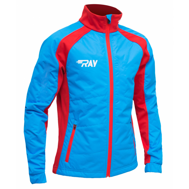 Куртка утеплённая туристическая  RAY  WS модель OUTDOOR (Kids) голубой/красный красная молния фото 1