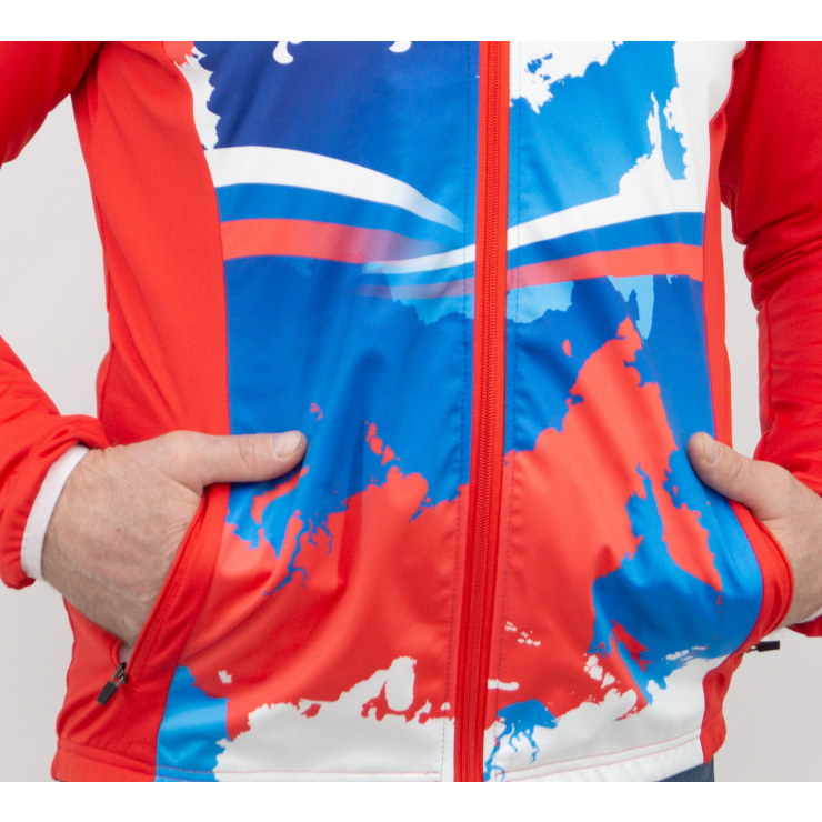 Куртка разминочная RAY WS модель PRO RACE (Men) принт "Патриот.красный" фото 4