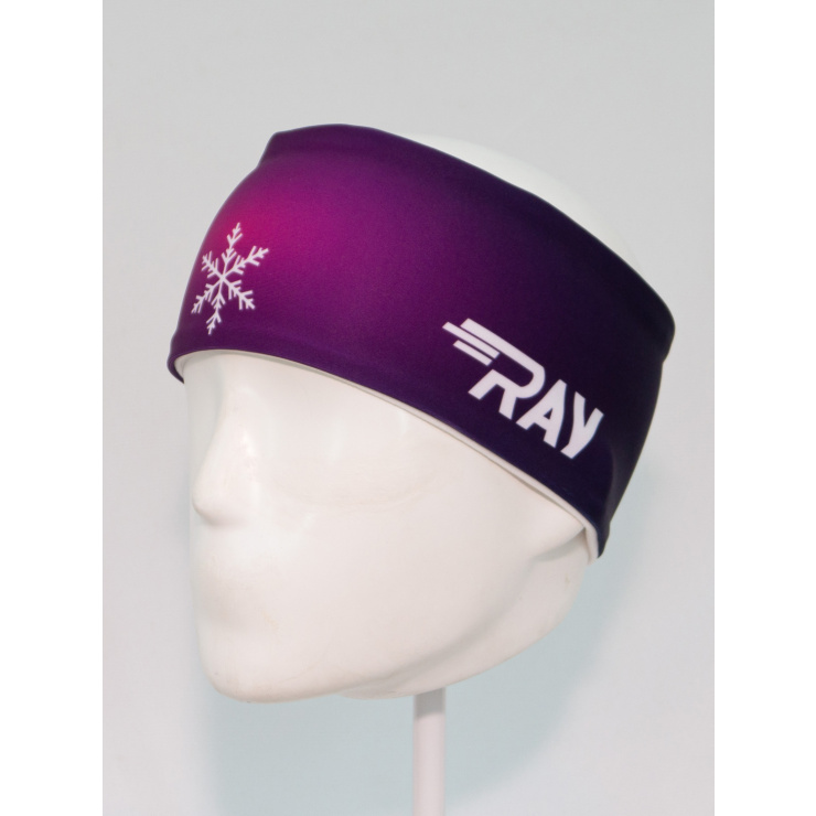 Повязка трикотажная принт RAY снежинка 2 фиолетовый фото 2