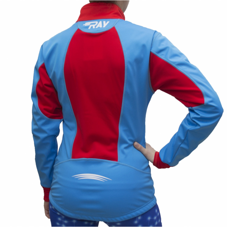 Куртка разминочная RAY WS модель STAR (Woman) триколор красная молния  фото 4