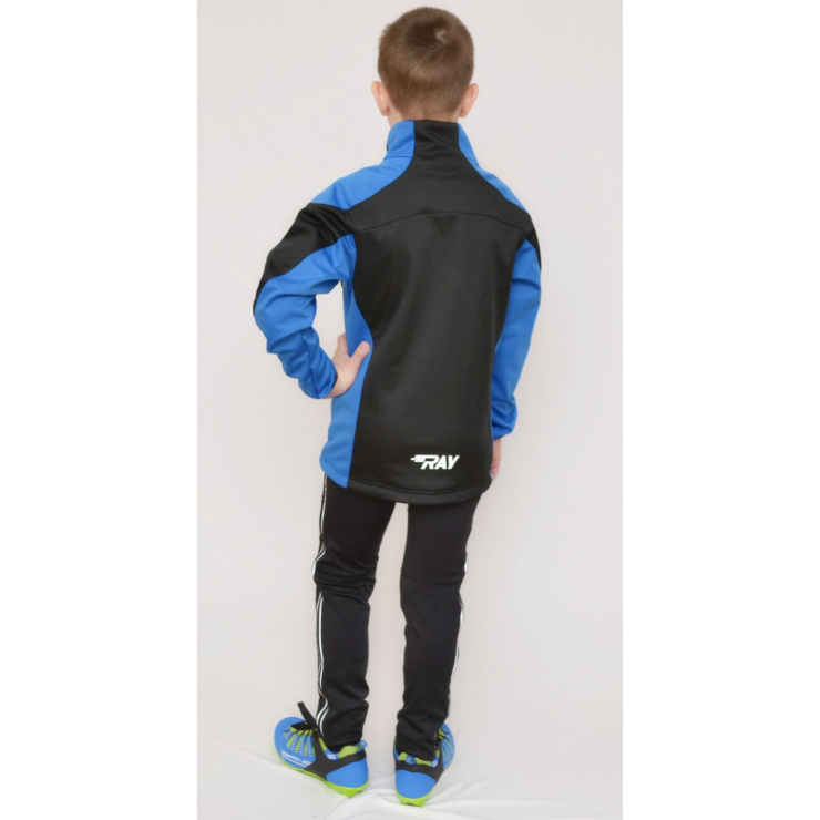 Куртка разминочная RAY WS модель RACE (Kids) черный/синий фото 3