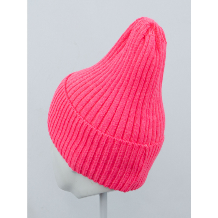 Шапка RAY вязаная с подворотом, коралловый фото 3