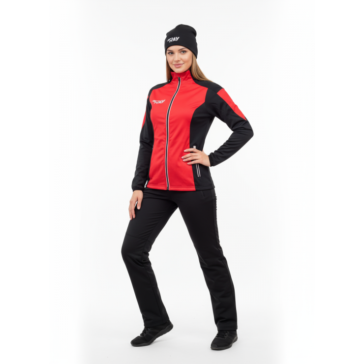 Куртка разминочная RAY WS модель PRO RACE (Woman) красный/черный фото 4