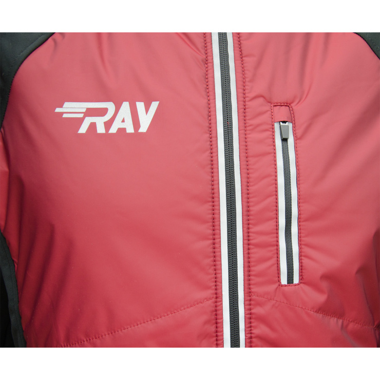 Куртка утеплённая туристическая  RAY  WS модель OUTDOOR (UNI) бордо, черная молния с/о  фото 4