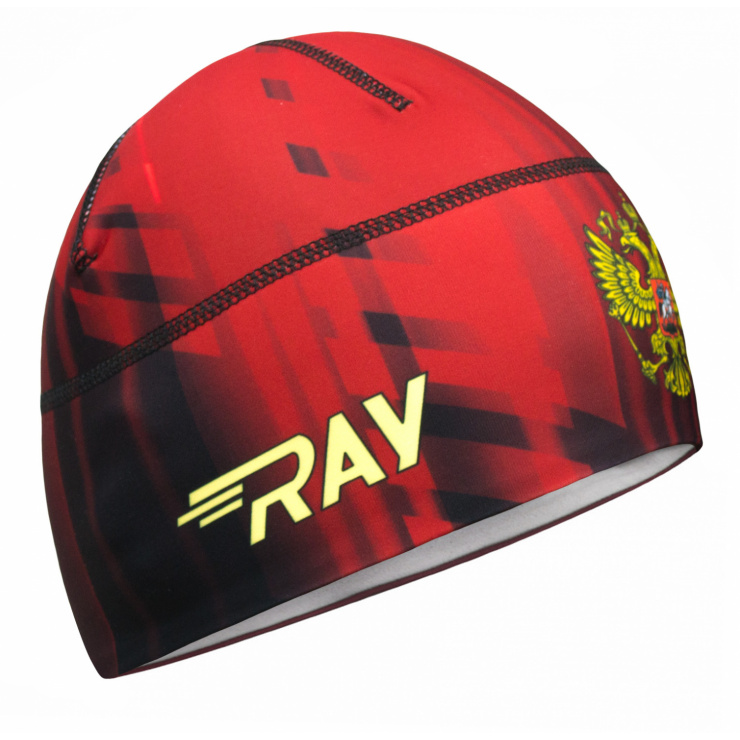 Шапочка RAY модель RACE материал термо-бифлекс, FLAME бордовый, принт  фото 2