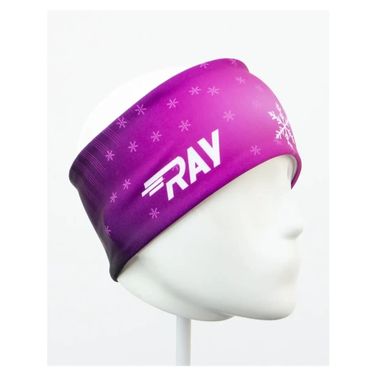 Повязка трикотажная принт RAY снежинка фиолетовый фото 2