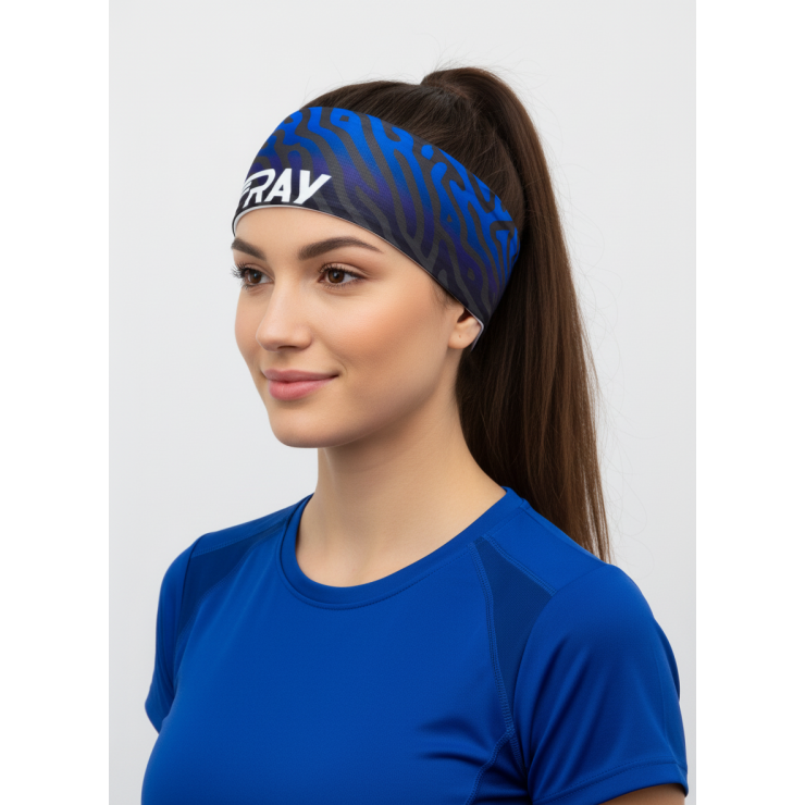 Повязка летняя облегчённая (UNI) принт тигр-синий фото 3