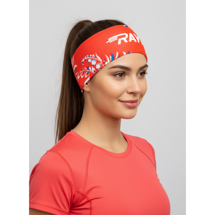 Повязка летняя облегчённая (UNI) принт Team Ray woman, красный фото 2