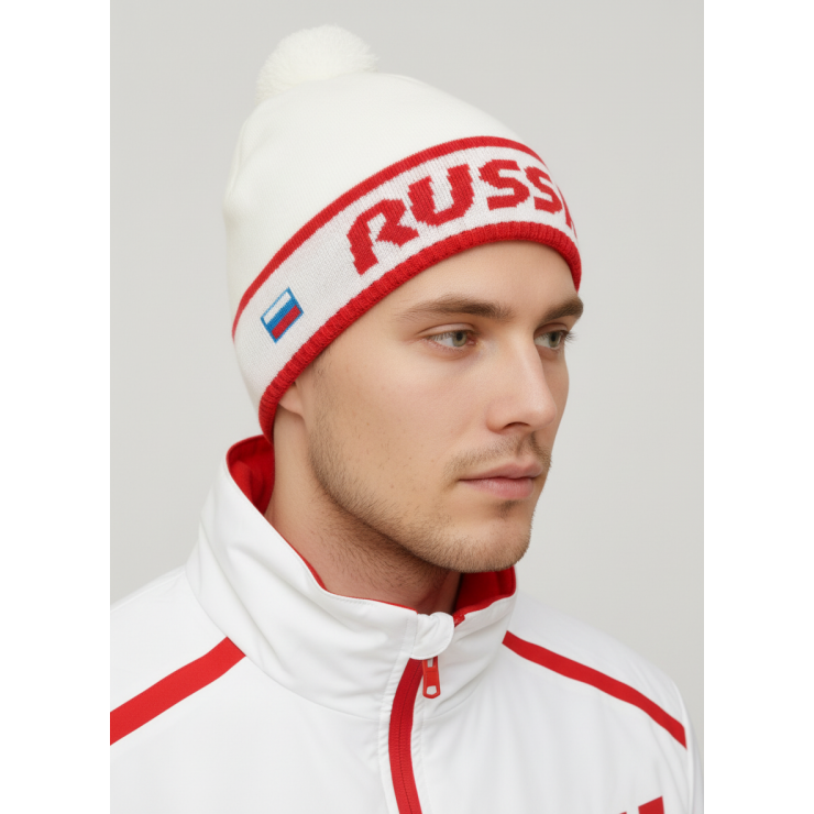 Шапочка RAY вязанная Рэйс Россия, белый фото 1