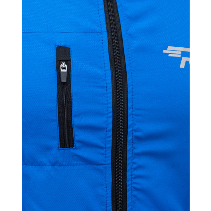Куртка беговая RAY SPORT (летняя) синий/черный черная молния фото 4