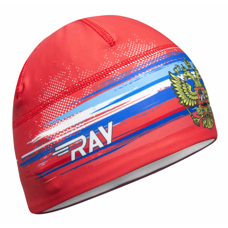 Шапочка RAY модель RACE материал термо-бифлекс, красный, принт фото 1
