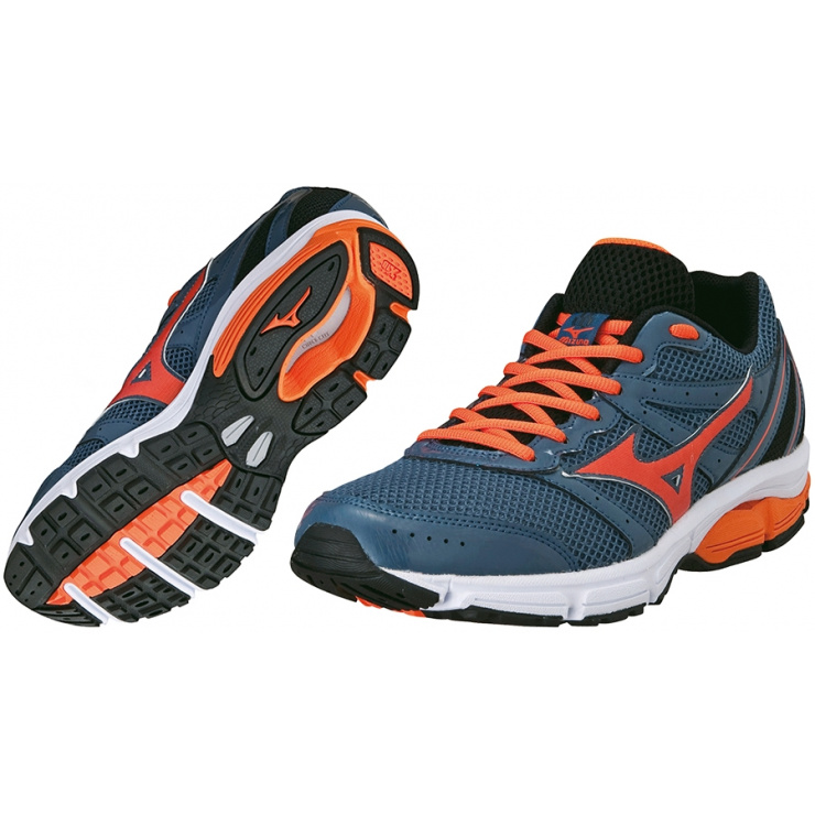 Кроссовки MIZUNO WAVE IMPETUS 2, синий/оранжевый/черный фото 2