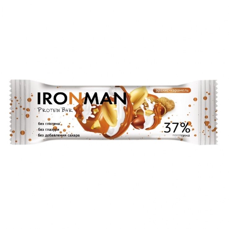 Батончик IRONMAN Protein Bar без глазури 37% 50гр фото 1