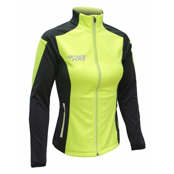 Куртка разминочная RAY WS модель PRO RACE (Women) лимонный/черный с/о молния фото 6