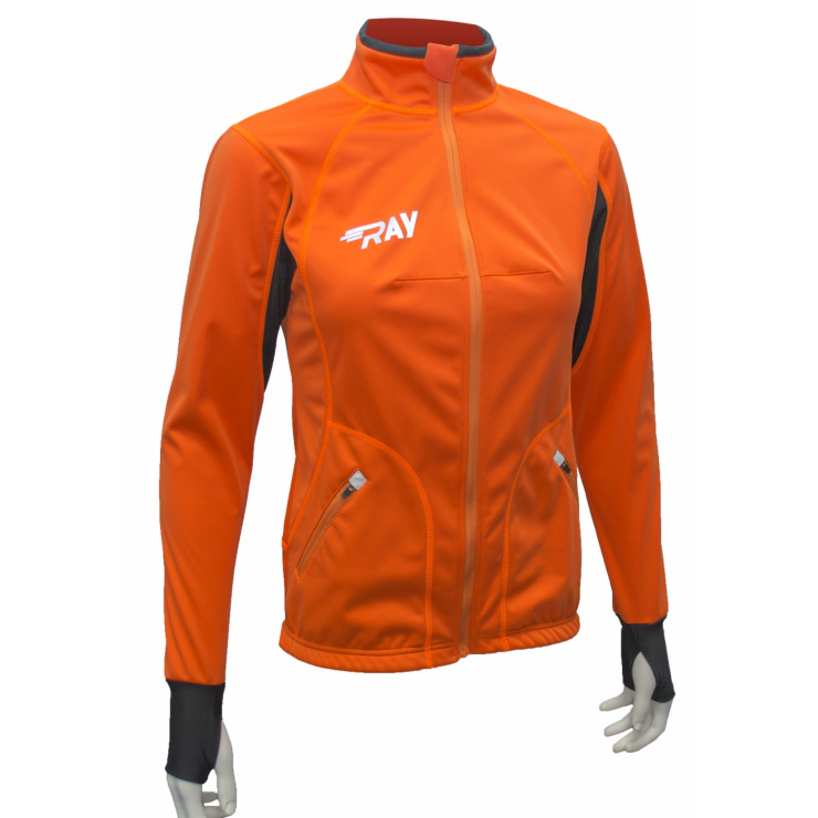 Куртка разминочная RAY WS модель STAR (Woman) оранжевый/черный  фото 1