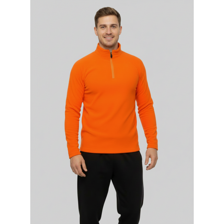 Лонгслив RAY (Men) воротник стойка флис, оранжевый фото 2