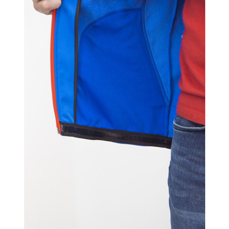Куртка разминочная RAY WS модель STAR (UNI) синяя, красная молния, синий шов, белый лого, герб фото 6