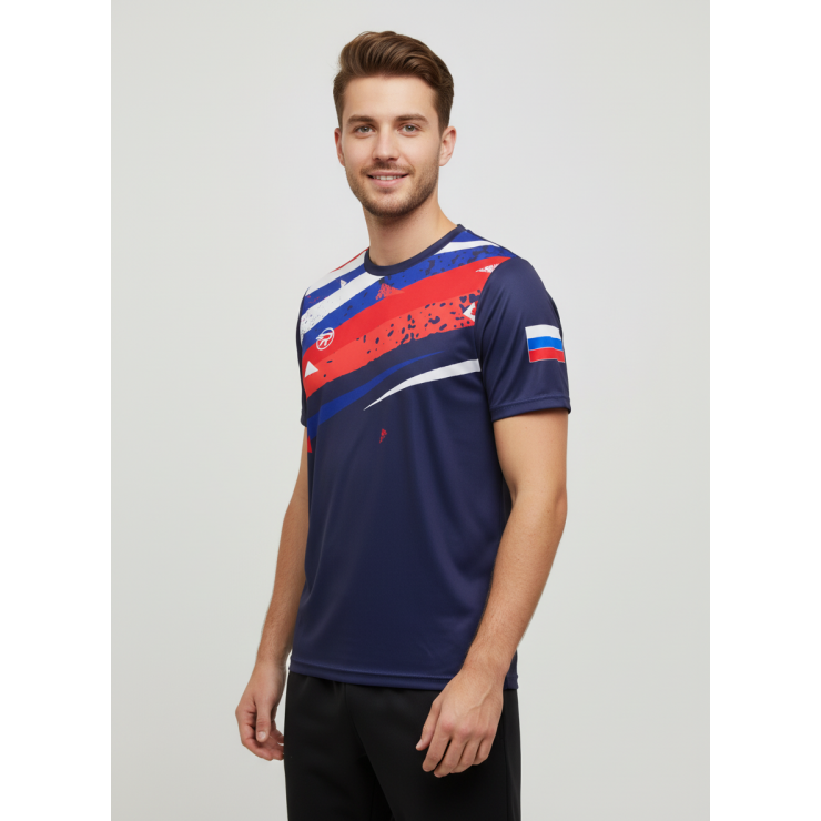 Футболка RAY (Men) принт RUS тёмно-синий фото 1