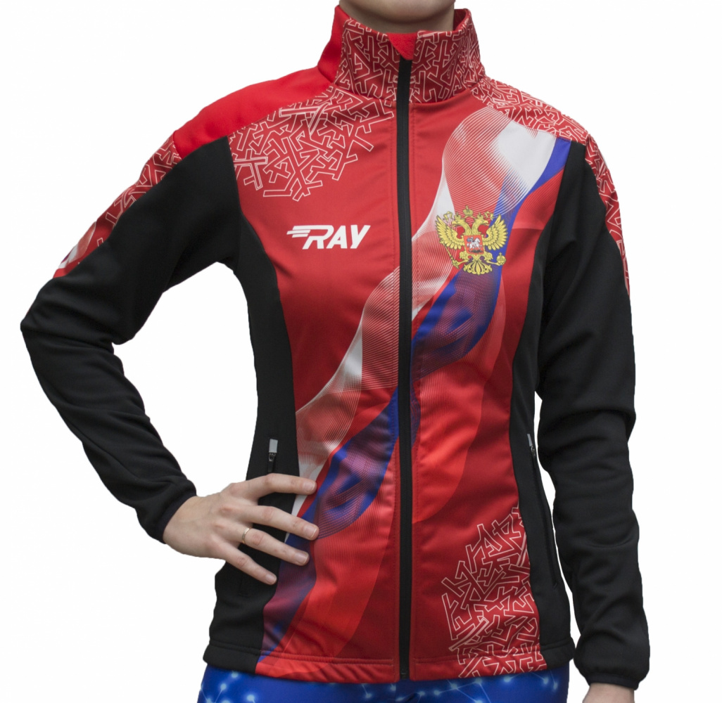Купить Куртка разминочная RAY WS модель PRO RACE (Woman) принт красный ...